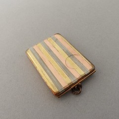 Vintage 20s Art Deco Marathon Rose Gold Tone Rectangular Locket Photo Pocket