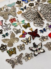 Lot Vtg & Modern Butterfly Pendants Charms Findings Jewelry Craft Repurpose