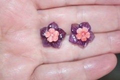 VINTAGE AMETHYST FLOWER JACKETS FOR EARRINGS USE WITH ANY STUDS