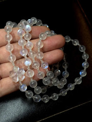 necklace moonstone rock crystal Art Deco style