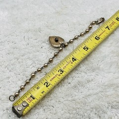 Vintage Charm Bracelet Heart Locket Opens Faux Pearls Fits 6.75″ Wrist