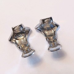Landau Vintage Clip On Earrings Silver Pave