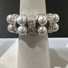 Camilke Lucie Ring Size 7 Faux Pearls