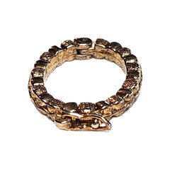 Vintage Textured Gold Tone Oval Holder Scarf Ring Clip Handkerchief 1″ Retro GUC