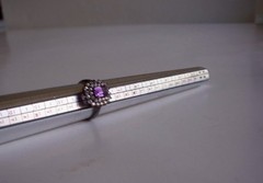 NEW Women’s Sterling Silver Emerald Cut Amethyst & CZ Ring Size 8 – S7