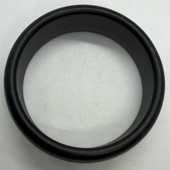 Vtg Matte Black Semi-Translucent Lucite Chunky Bangle Bracelet Round 8.5 in