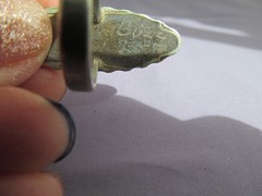 VINTAGE OLD PAWN STERLING SUPER LONG NAVETTE MARQUISE JASPER RING SIZE 6