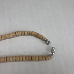 Light Brown Wood Beaded Disc Necklace Graduated Wooden Heishi Look Vintage 14in