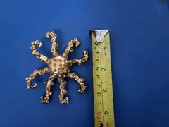 Giant octopus goldtone 3D austrain crystal brooch XL size brooch pin jewelry