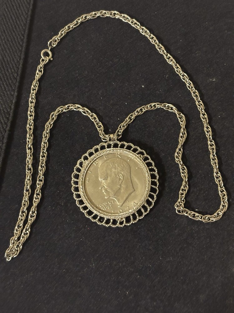 1974 Eisenhower Dollar Pendant Necklace