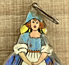 Vintage England Sterling Silver Dutch Lady Pendant Approx. 1 1/2″Tall & 1″ Wide