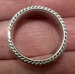 Vintage Signed T&T 925 Sterling Silver MAKE A WISH Spinner Band Ring Size 6.75