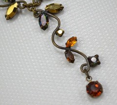 Vintage Necklace Festoon Style Necklace Beautiful Multicolored Rhinestones