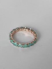 Vintage 1990s 14 Ct Rolled Gold Frosted Emerald Ring Size UK U US 10 Hallmarked