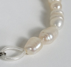 Vintage White Baroque Pearl Bracelet 8.5 In Silver Tone Box Clasp Beauty Nature
