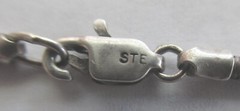 VINTAGE MCM KORDES & LICHTENFELS GERMANY 800 STERLING NECKLACE, 2 1/4 INCH PEND