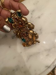 Juliana D&E Rhinestone Bracelet Brown Green 1960s Vintage Needs Repair AS IS WOW