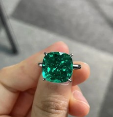 Art Deco 4.10 Ct Natural Emerald Vintage Engagement Ring 925 Sterling Silver