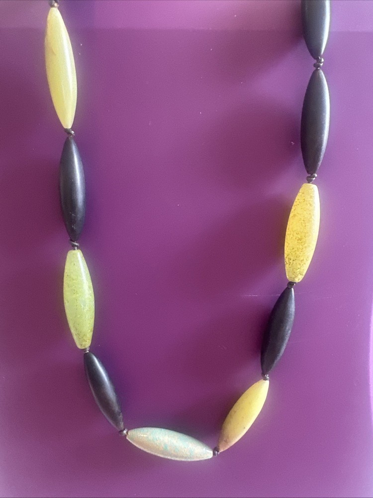 Vintage Fossil 25″ Gemstone Fossil Convertible Necklace Double Lobster Clasp