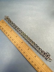 STERLING SILVER BRACELET 7″ AMETHYST CITRINE PERIDOT BLUE TOPAZ GENUINE STONES