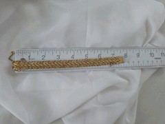 1950s Rhythm Bracelet Gold Filled Ornate 5/8″ Twisted Rope Oval Link 7.5″