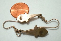 Vtg Mismatched Asymmetrical Sterling Silver Amethyst Pearl Dangle Drop Earrings