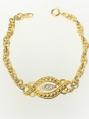 Vintage Avon 1992 Gold Tone Heirloom Classic Faux Marcasite Rope Bracelet 6.5in
