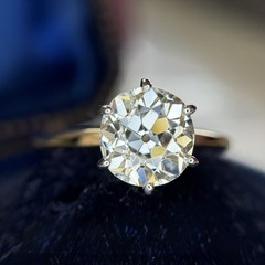 Antique Natural GIA 2.48 K VS2 Antique Old Mine Cut Diamond Engagement Ring