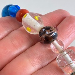 Vintage Necklace Handcrafted Glass Bead Lampwork Long Strand Multi Color 37″