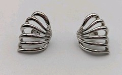 Vintage Monet Silver Tone Earrings Pierced Post