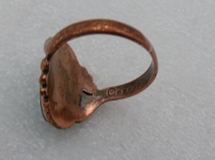 Vintage Southwestern Style Pure Copper Size 7 Turquoise Blue Colored Stone Ring