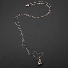 Sterling Silver Rope Chain Necklace Figure Pendant 30in