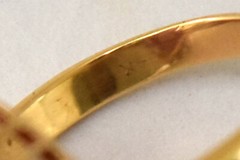 Antique Victorian 14K Solid Gold, Diamonds and Large Natural Undyed Coral Ring