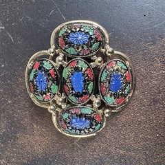 Sarah Coventry LIGHT OF THE EAST Mosaic Brooch Pin 1968 Vintage Very Good Cond.