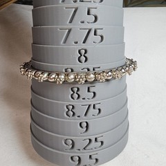 SET OF 3 Vintage Rajasthani Style BANGLE BRACELET Beaded Tribal Silvertone 8.25″
