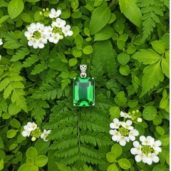 Handmade Green Emerald Cut Pendant Necklace: Healing Crystal Jewelry