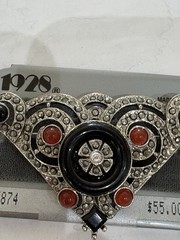 1928 Vintage Large Glitzy Earrings and Brooch
