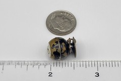 Vintage OLD Handmade Black Enamel Magic 8 BALL Pool Good Luck Pendant Charm