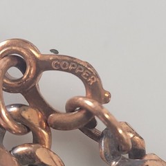 Vintage Solid Copper Curb Link Bracelet 8.5 Inch Unisex Chunky Cuban Chain Boho
