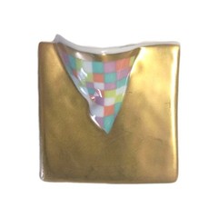 24kt Gold Glazed Porcelain 1980s Germany Hallmarked Rosenthal Brooch Modern Art