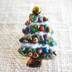Christmas Tree – Japanese cloisonné enamel Pin Badge Made-to-order NEW
