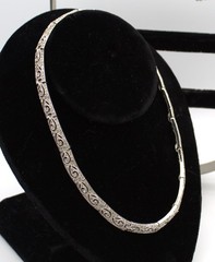 Panetta 1940s Cutout Scroll Rhinestone Necklace Clip Earring Set; Book Reference