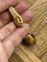 x2 Vintage 1954 Football Champions Coach Charm + Champion Cleat Shoe Gold Filled