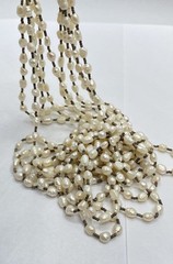 825 Silver 5-Strand Freshwater Pearl Necklace 28.5″ Rice Pearl 65.7g