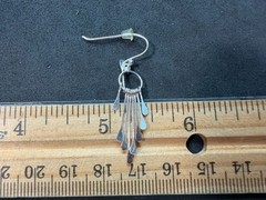 1.45g Vintage Sterling Silver 925 Dangle Drop Fringe Earrings Lightweight M