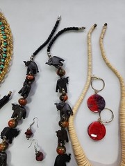 35x Vtg-Now Chunky Mixed Jewelry Lot – Wood Bone Stones Tribal Necklace Earrings