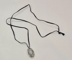 BRIGANTIA CELTIC GODDESS Porcelain Oval Pendant w/ Black Silk Cord Necklace NIB