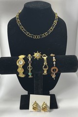 VTG Jewelry Gold Tone Earrings Watch Bracelets Liz Claiborne Neckace Pin READ