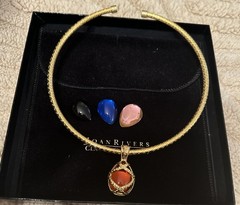 Joan Rivers Goldtone Interchangeable RS Cage Classic Collection Choker NIB 1-26