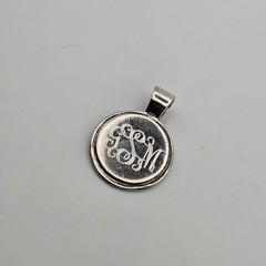 VTG Antique SE Sterling Silver Pendant Monogram 925 GML GMS JMS ROUND TAG 9.1g